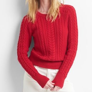 GAP Red Cable Knit Sweater XS